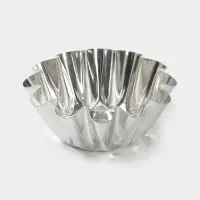 Форма для выпечки ромовой бабы, d=13 см, h=5.4 см, жесть, серебристая
