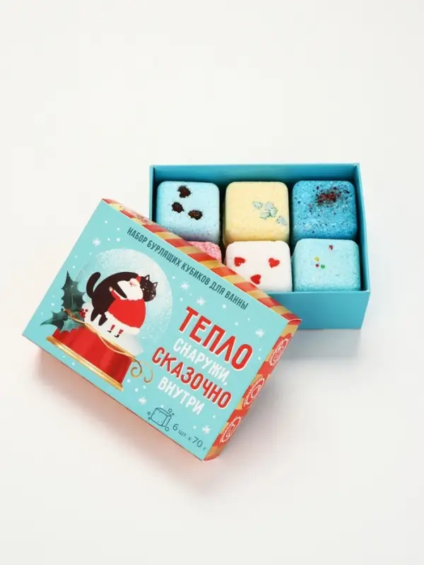 Бомбочки для ванны с добавками &laquo;Сказочно внутри&raquo;, набор 6 шт.&times;70 г, Чистое счастье