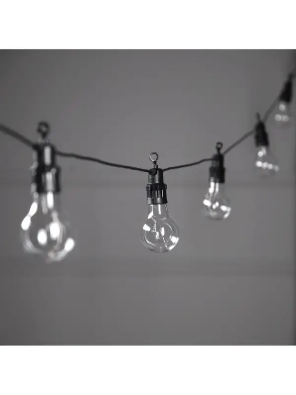 Гирлянда &laquo;Белт-лайт&raquo; 5 м с насадками &laquo;Роса&raquo;, IP44, УМС, тёмная нить, 50 LED, свечение белое, 3 В