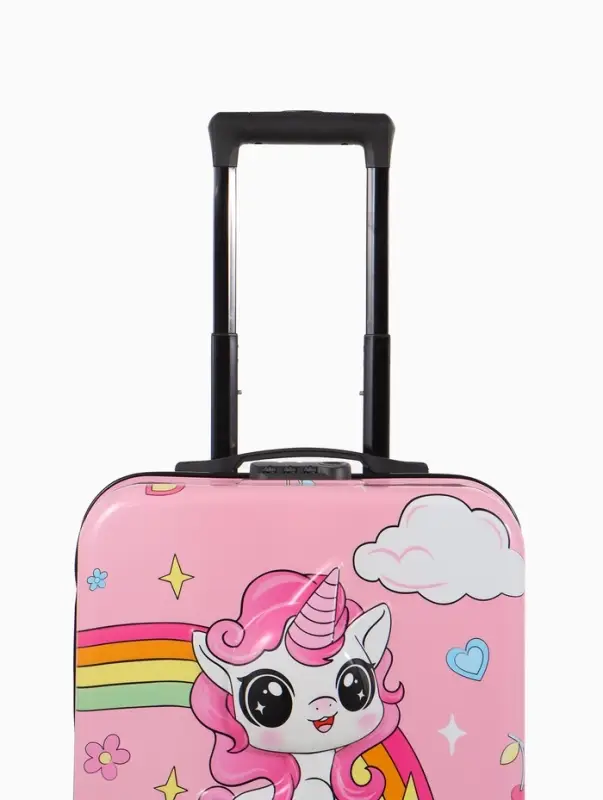 Чемодан дет Единорог 18 Чемодан дет Единорог 18", 35*22*27 см, отдна молнии, код.замок, 4 колеса,