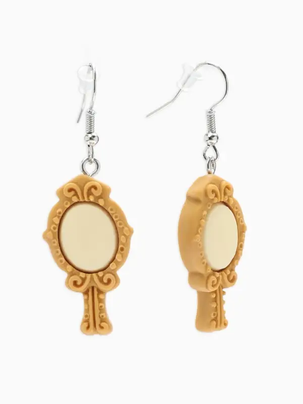 Серьги ассорти &laquo;Радость&raquo;, зеркала, бежевые в серебре