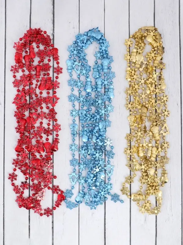 Бусы на ёлку &laquo;Снежинки&raquo;, длина 2.7 м, d=2.3 см, МИКС