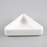 Миска, 75 мл, 9.5&times;6&times;2 см, угловая, керамика, белая