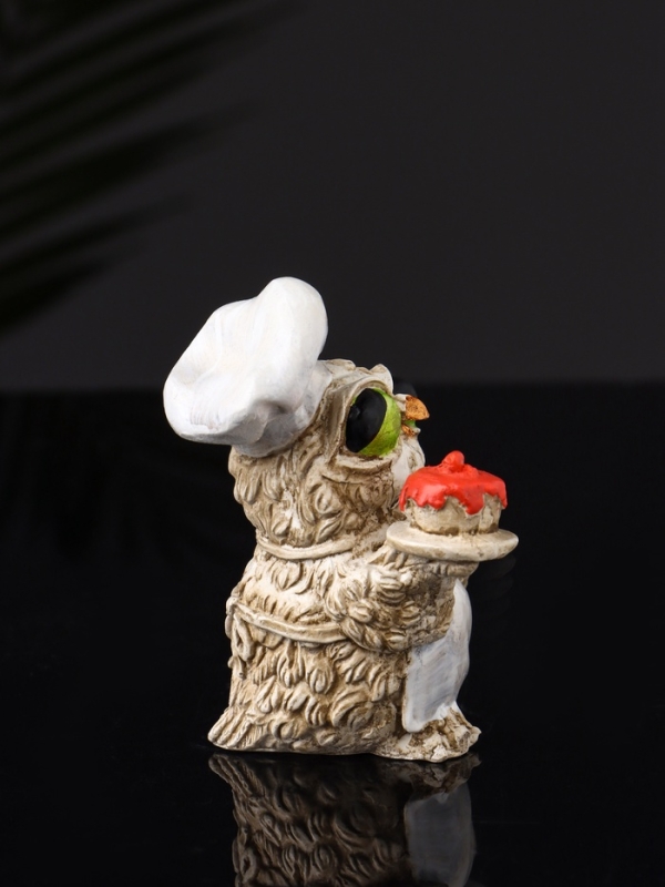 Набор фигур Набор фигур "4 совы на подносе" размер 20х10х10 см, бежевый