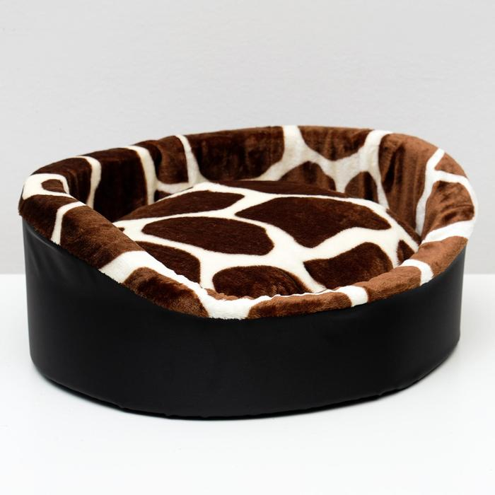 Лежанка  Лежанка "Оксфорд" №2, с мехом, 46 х 36 х 15 см микс цветов