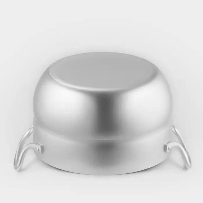 Кастрюля, 3 л, d=20 см, с крышкой, штампованный алюминий, серебристая