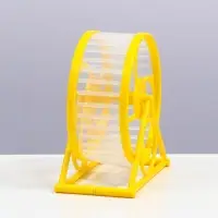 Колесо на подставке для грызунов, диаметр колеса 12.5 см, 14&times;3&times;9 см, жёлтое