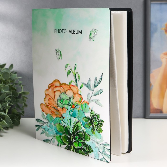 Фотоальбом на 100 фото 13х18 см Фотоальбом на 100 фото 13х18 см "Весенний букет" в коробке, дерево 29,5х4х23 см