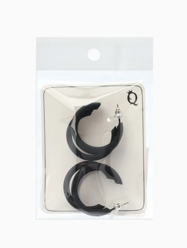 Серьги кольца тройные QF &laquo;Боттега&raquo;, d=3.5, чёрные