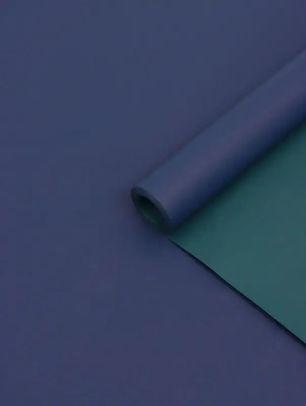 Бумага упаковочная крафт, двусторонняя, изумрудный, синий, 0.68&times;10&plusmn;5% м