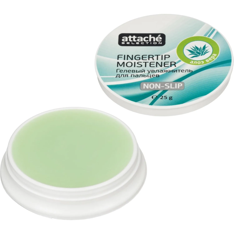 Подушка для смачивания пальцев гелевая гелевая Attache Selection Алоэ Вера,