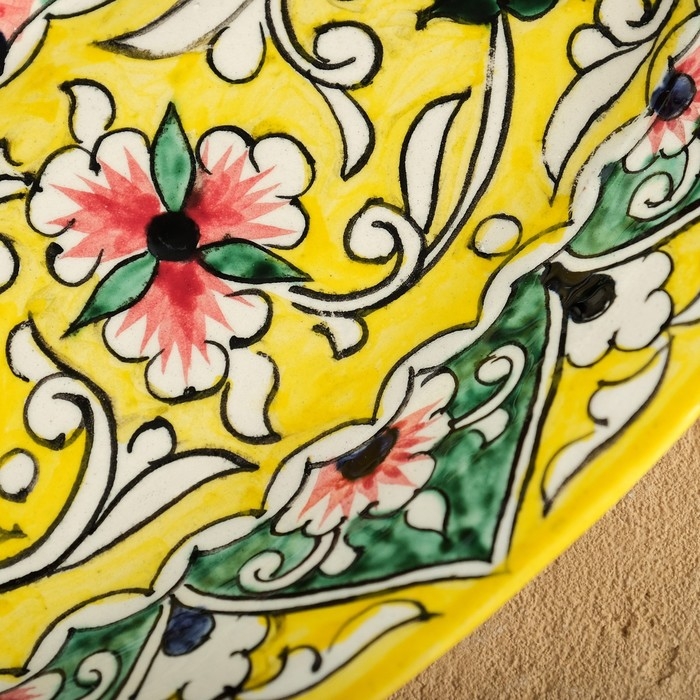 Селедочница Риштанская Керамика 24см желтая Селедочница Риштанская Керамика 24см желтая