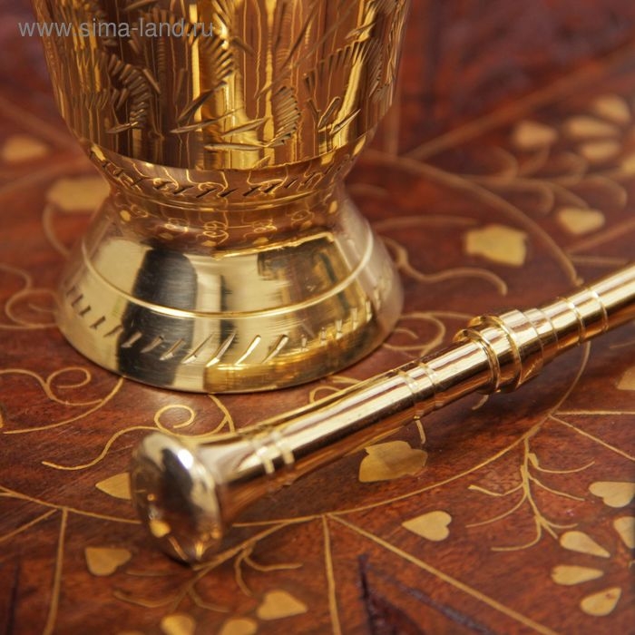 Ступка латунь  Ступка латунь "Резная" 6,5х6,2х6,2 см