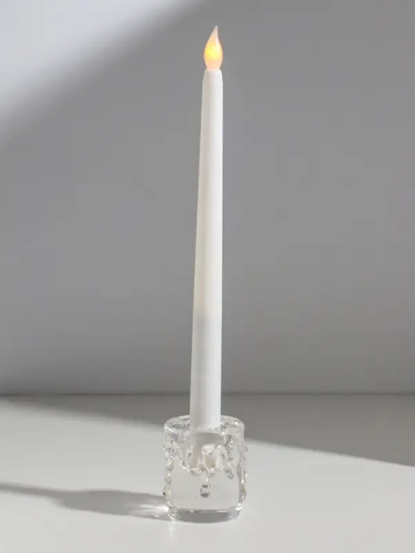 Подсвечник стекло на 1 свечу "Капли лавы" прозрачный d=2,5 см 5х5х5,5 см