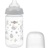 Бутылочка для кормления, широкое горло &Oslash;50 мм, +3мес., 260 мл, набор 2 шт. M&B