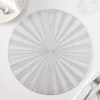 Салфетки сервировочные на стол Доляна Fly, d=38 см, 4 шт., серебряные