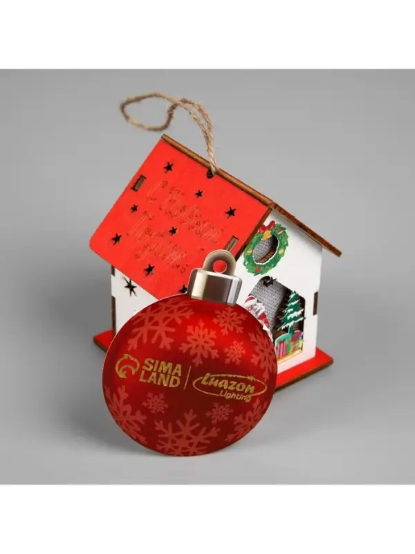 Подвеска световая &laquo;Дом Деда Мороза&raquo;, 7&times;6&times;8 см, 1 LED, от батареек AG10&times;3, свечение тёплое белое