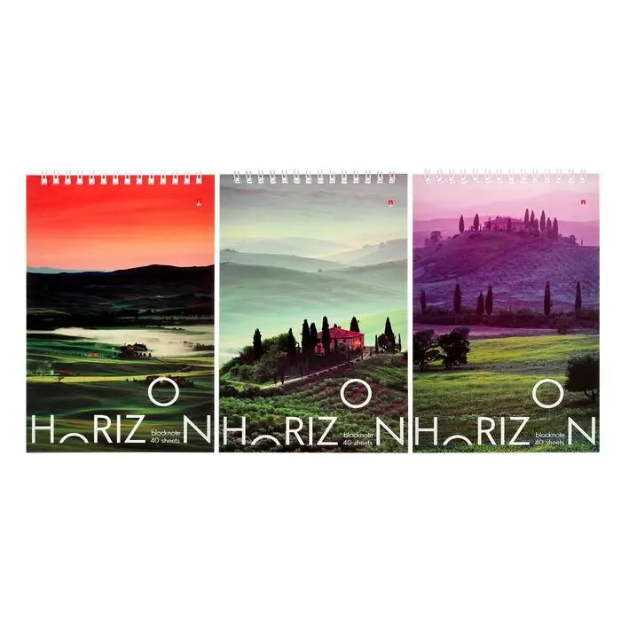 Блокнот А5, 40 листов на гребне &laquo;Природа&raquo;, обложка ламинированный картон, блок 55 г/м&sup2;, МИКС