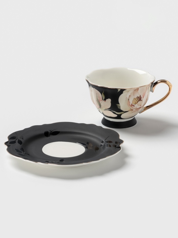 Чайная пара 220 мл WY   Чайная пара 220 мл WY  "Pink O'hara", чёрный