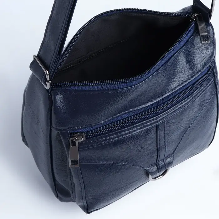 Сумка женская кросс-боди на молнии, 20&times;8.5&times;15 см, синяя