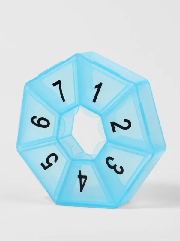 Таблетница «Цифры», 7.5×7.5×1.7 см, 7 секций, МИКС Таблетница «Цифры», 7.5×7.5×1.7 см, 7 секций, МИКС