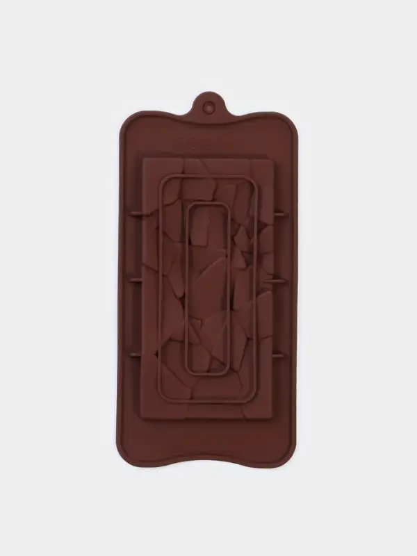Форма для шоколада Доляна &laquo;Дробленый шоколад&raquo;, 21.2&times;10.6&times;1 см, силикон, коричневая