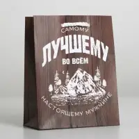 Пакет подарочный ламинированный, упаковка, &laquo;Самому лучшему во всём&raquo;, S 12&times;15&times;5.5 см