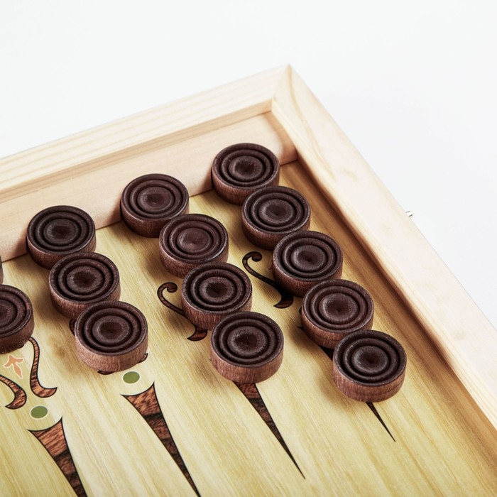 Нарды деревянные большие, настольная игра Нарды деревянные большие, настольная игра "Облачный змей", 40 х 40 см, с шашками