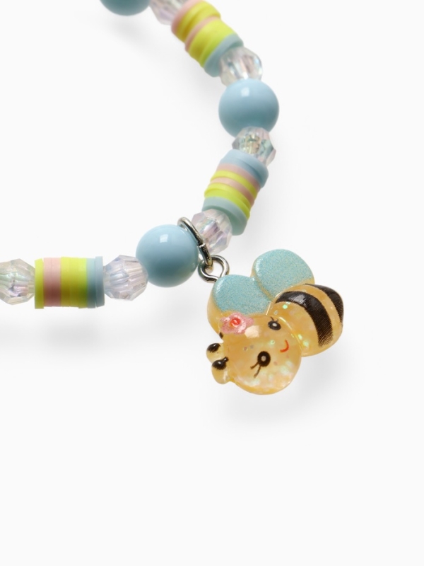 Браслет детский  Браслет детский "Выбражулька" фимо с бусинами, пчелка с бусинами, цветной
