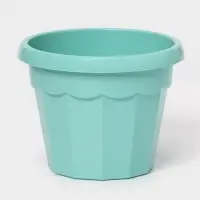 Горшок для цветов с поддоном Доляна &laquo;Эрика&raquo;, 0,7 л, цвет бирюзовый