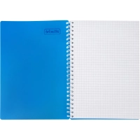 Бизнес-тетрадь А5-,96л,гребень,обл.пластик,клетка, Attache Plastic, синий