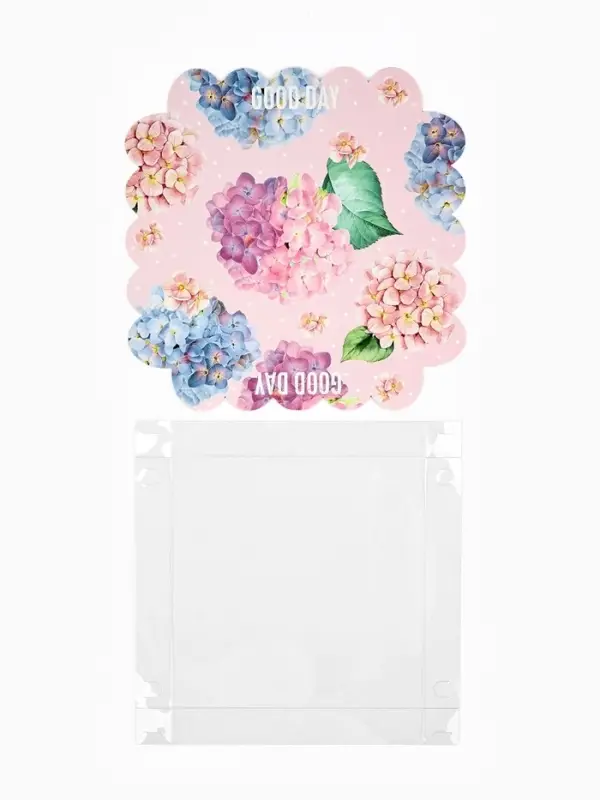 Коробка для печенья, кондитерская упаковка с пластиковой крышкой, Good day, 18&times;18&times;3 см