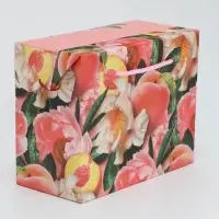 Пакет&mdash;коробка, подарочная упаковка, Flower, 23&times;18&times;11 см