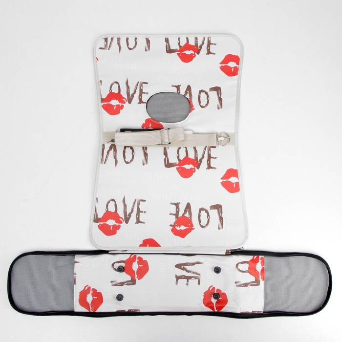 Сумка - переноска для животных  Сумка - переноска для животных "Love", размер М, белая, 45 х 21 х 27 см,