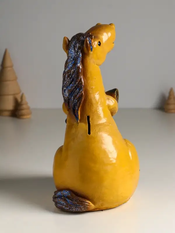 Копилка "Лошадь с мешком" 12х17х24 см, коричневый