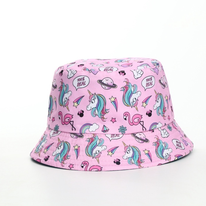 Панама детская для девочки, двухсторонняя, разме54-56 «»