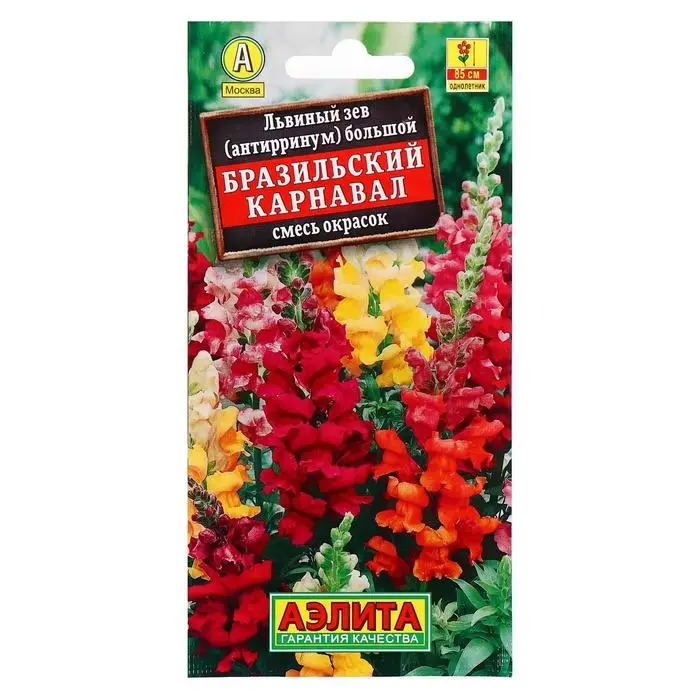 Семена цветов Львиный зев  Семена цветов Львиный зев "Бразильский карнавал", смесь окрасок, О, 0,1 г