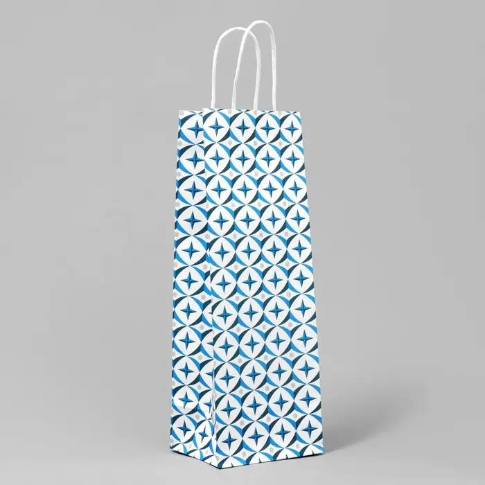 Пакет подарочный под бутылку, упаковка, «Геометрия», белый крафт, 13 х 36 х 10 см Пакет подарочный под бутылку, упаковка, «Геометрия», белый крафт, 13 х 36 х 10 см