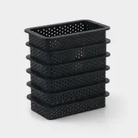 Формы для выпечки перфорированные Доляна &laquo;Прямоугольник&raquo;, набор 6 шт., пластик, 10&times;5.5&times;2 см, чёрные