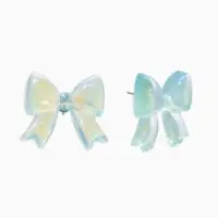 Серьги пластик "Бантик" перламутровый, цвет голубой