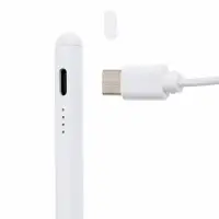 Стилус универсальный, 3 наконечника, кабель Type C- USB, белый