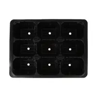 Кассета для рассады, 9 ячеек по 80 мл, пластик, чёрная, 18&times;13&times;6 см, Greengo