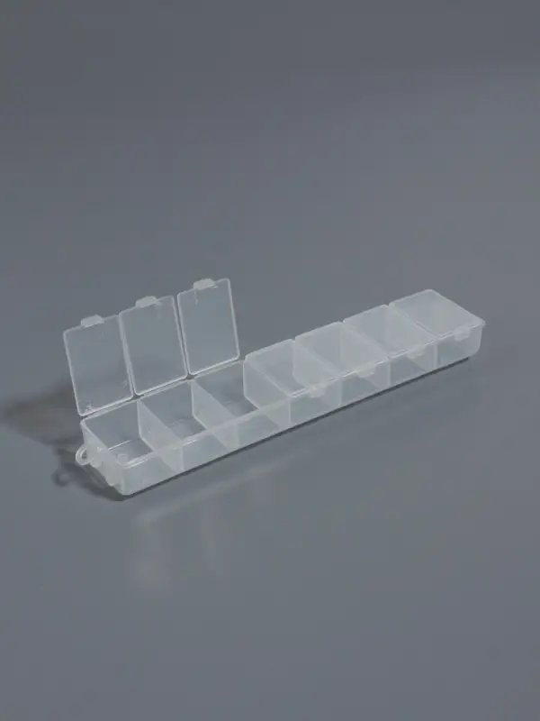 Органайзер для хранения мелочей, с подвесом, 2 шт., 14 ячеек, 15.2&times;3.2&times;1.8 см, прозрачный