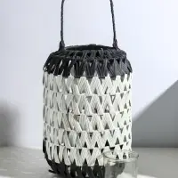 Подсвечник - фонарь на 1 свечу &laquo;Зигзаг&raquo;, пластик, чёрно-белый, 14&times;26&times;40 см