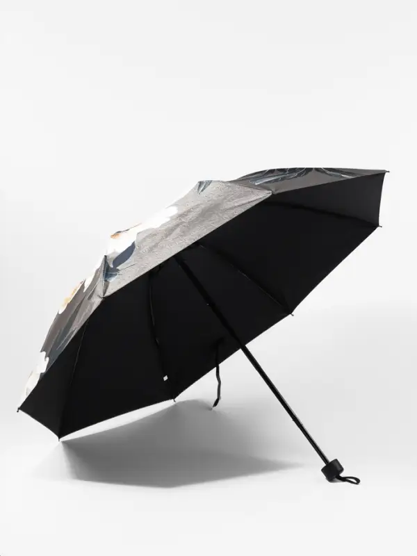 Зонт механический &laquo;Флора&raquo;, эпонж, 4 сложения, 8 спиц, R=48/55 см, d=96 см, МИКС