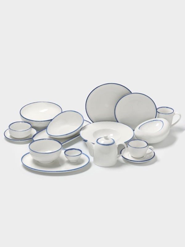 Салатник Blue Lagoon Magistro 22 см, 22.3×17×9 белый, синий