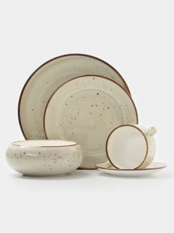 Салатник Magistro Mediterana, 900 мл, d=16.8 см, фарфор, бежевый