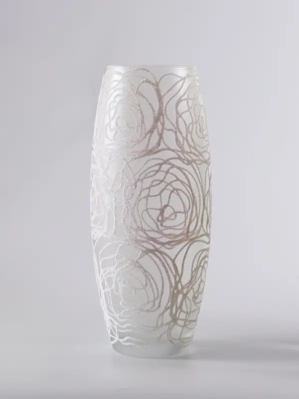 Ваза &laquo;Наргиз&raquo; розы, овал, h=26 см, стекло, белая