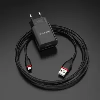 Сетевое зарядное устройство Borofone BA20A, 1 USB, 2.1 А, чёрное