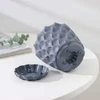 Горшок для цветов с поддоном «Wave», 0,65 л, d=11,5 см, серый